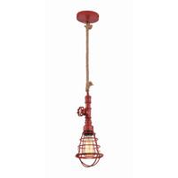 Hängeleuchte Regia H: 130 cm 1-Flammig mit Seil - Rot, Design, Metall (14/130cm) - Näve