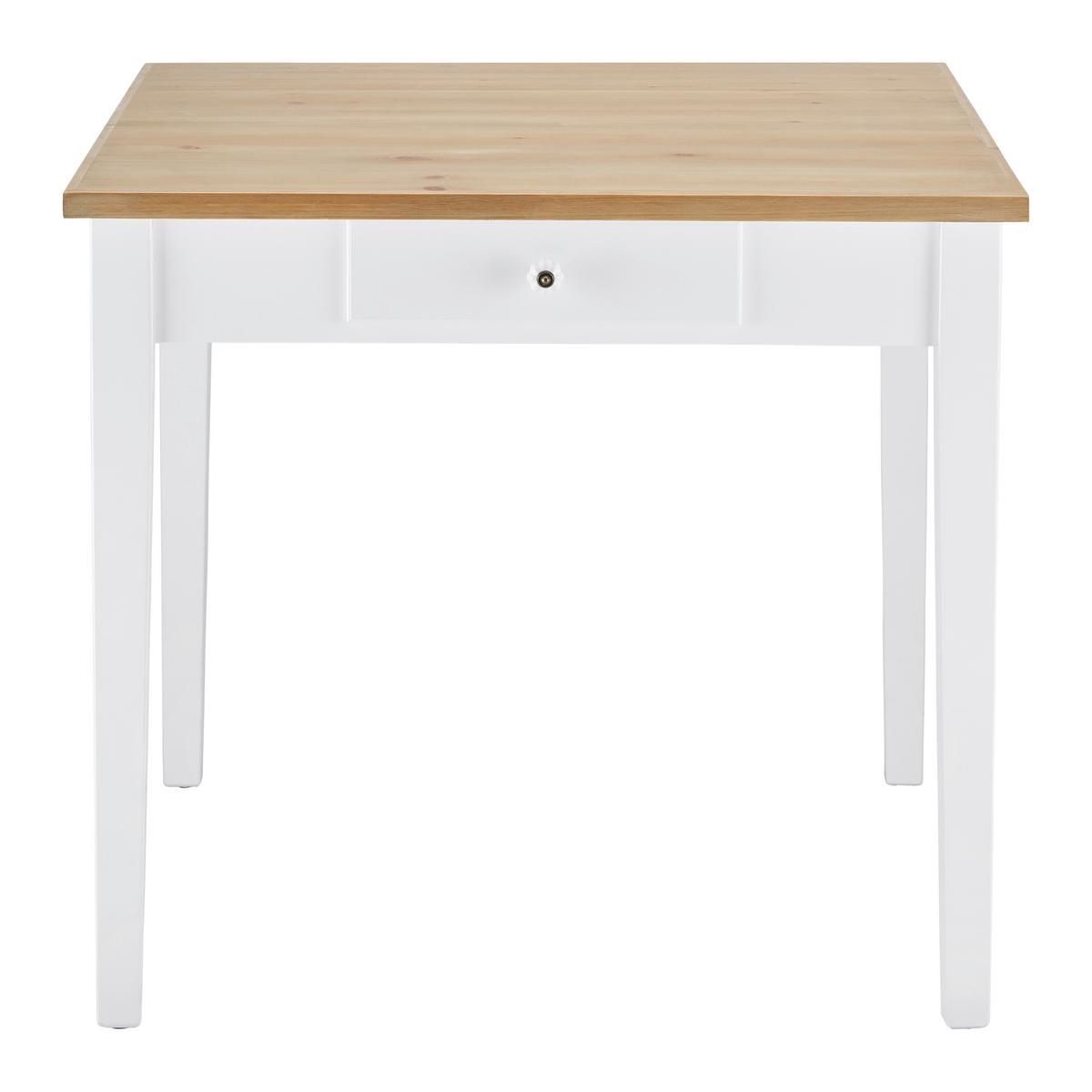 Jídelní stůl CAMDEN 80 - bílá/barvy borovice, Design, dřevo (80/79/86cm) - Bessagi Home