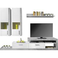 OBÝVACÍ STĚNA IGUAN - bílá/černá, Moderní, kompozitní dřevo/plast (260/190/42cm)