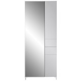 Garderobenschrank K2 B: 80 cm Hellgrau - Grau, Design, Glas/Holzwerkstoff (80/200/39cm) - Xora