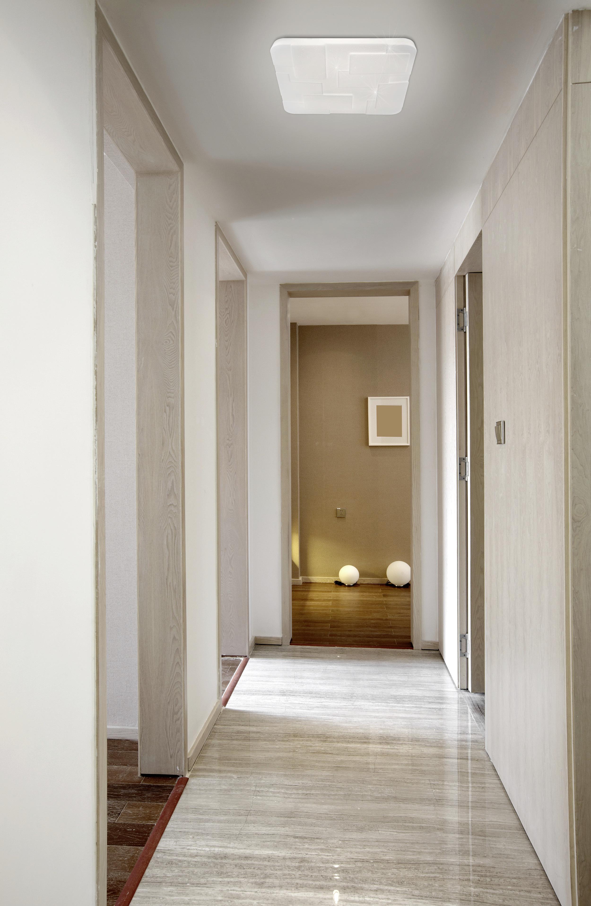 LED-Deckenleuchte Luxor L: 54 cm dimmbar mit Fernbedienung - Weiß, Design, Kunststoff/Metall (54/6,5cm) - Näve