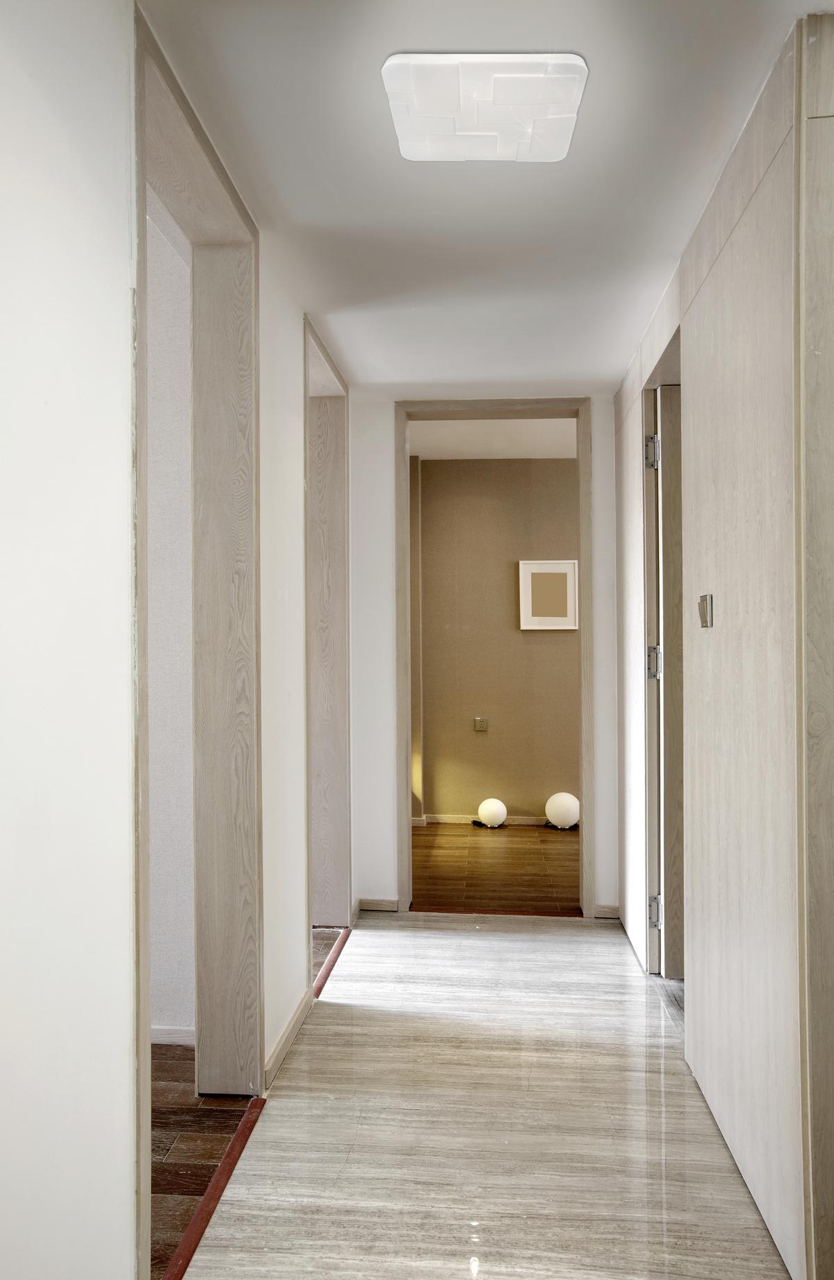 LED-Deckenleuchte Luxor L: 54 cm dimmbar mit Fernbedienung - Weiß, Design, Kunststoff/Metall (54/6,5cm) - Näve