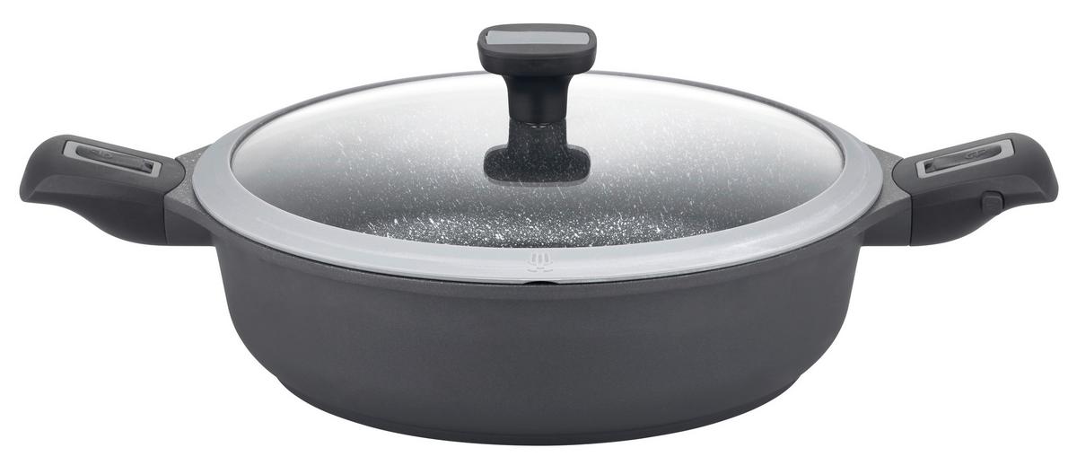 SCHMORPFANNE 28x8,2 cm, 2--Teilig. - Schwarz, Basics, Metall (28/8,2cm) - GSW