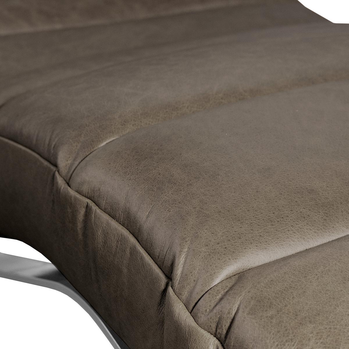 Relaxliege Swing Silver Fango B: 65 cm - Fango/Silberfarben, Design, Leder (65/65-95/171cm) - Livetastic