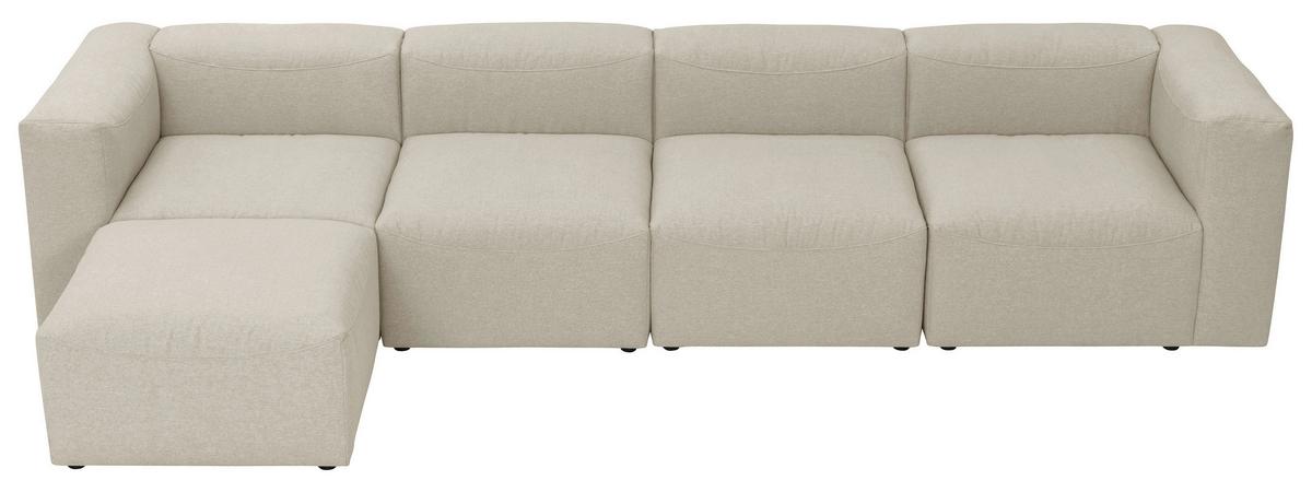 Ecksofa Lena Creme Flachgewebe - Creme, Design, Textil (350/73/100cm) - Max Winzer
