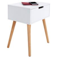 Nachtkästchen Weiß/Kiefer teilmassiv H: 52 cm Levi - Naturfarben/Weiß, MODERN, Holz/Holzwerkstoff (40/52/30cm) - Livetastic