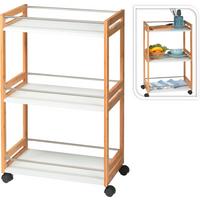 Küchenregal Bambus Mit Rollen B: 51 Cm Braun - Braun, Basics, Holz (51/80/30cm)