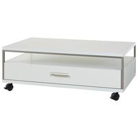 Couchtisch mit Lade Trento Silberfarben/Weiß - Silberfarben/Weiß, Design, Holzwerkstoff/Kunststoff (115/70/40cm) - Livetastic
