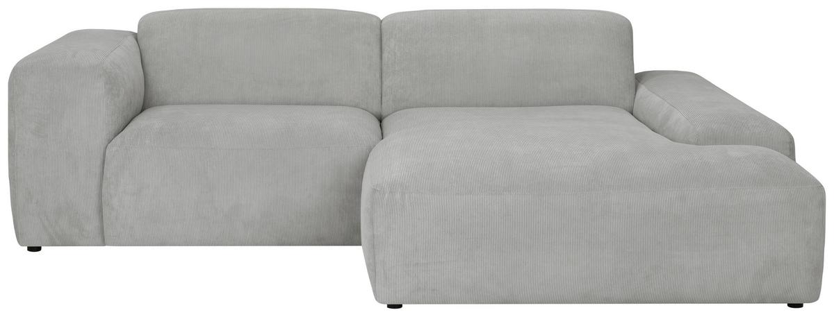 Ecksofa Hannah Hellgrau 252x170 Cm - Hellgrau/Schwarz, Design, Textil (252/170cm) - MID.YOU