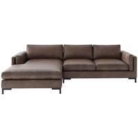 Ecksofa Packo Braun S: 160x265 cm - Schwarz/Braun, Design, Textil (160/265cm) - Livetastic