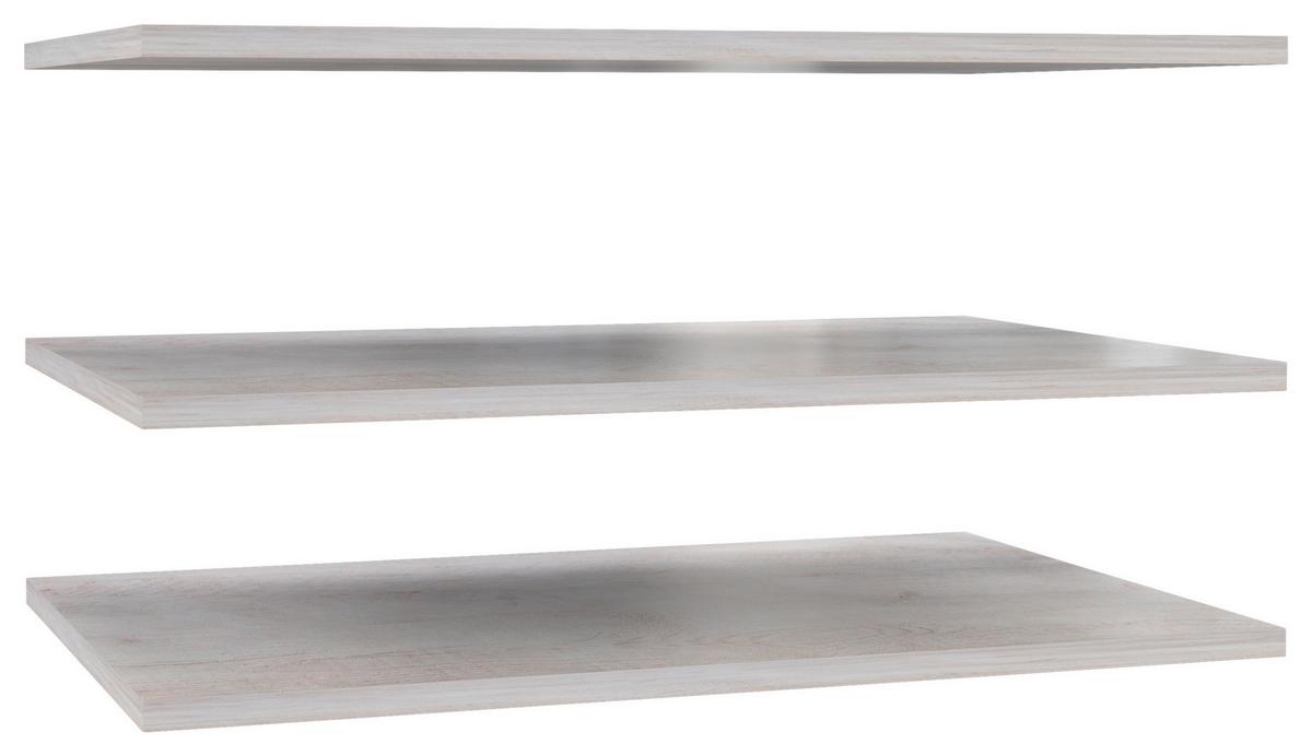 Einlegeboden Kashmir  3-Teilig - Weiß/Pinienfarben, Basics, Holzwerkstoff/Metall (59,8/1,5/37cm) - Livetastic