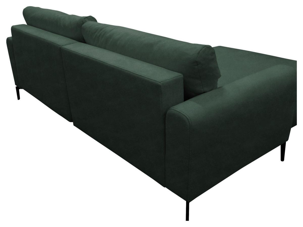 Ecksofa Prince Dunkelgrün S: 163x240cm - Dunkelgrün/Schwarz, Design, Textil (163/240cm) - MID.YOU