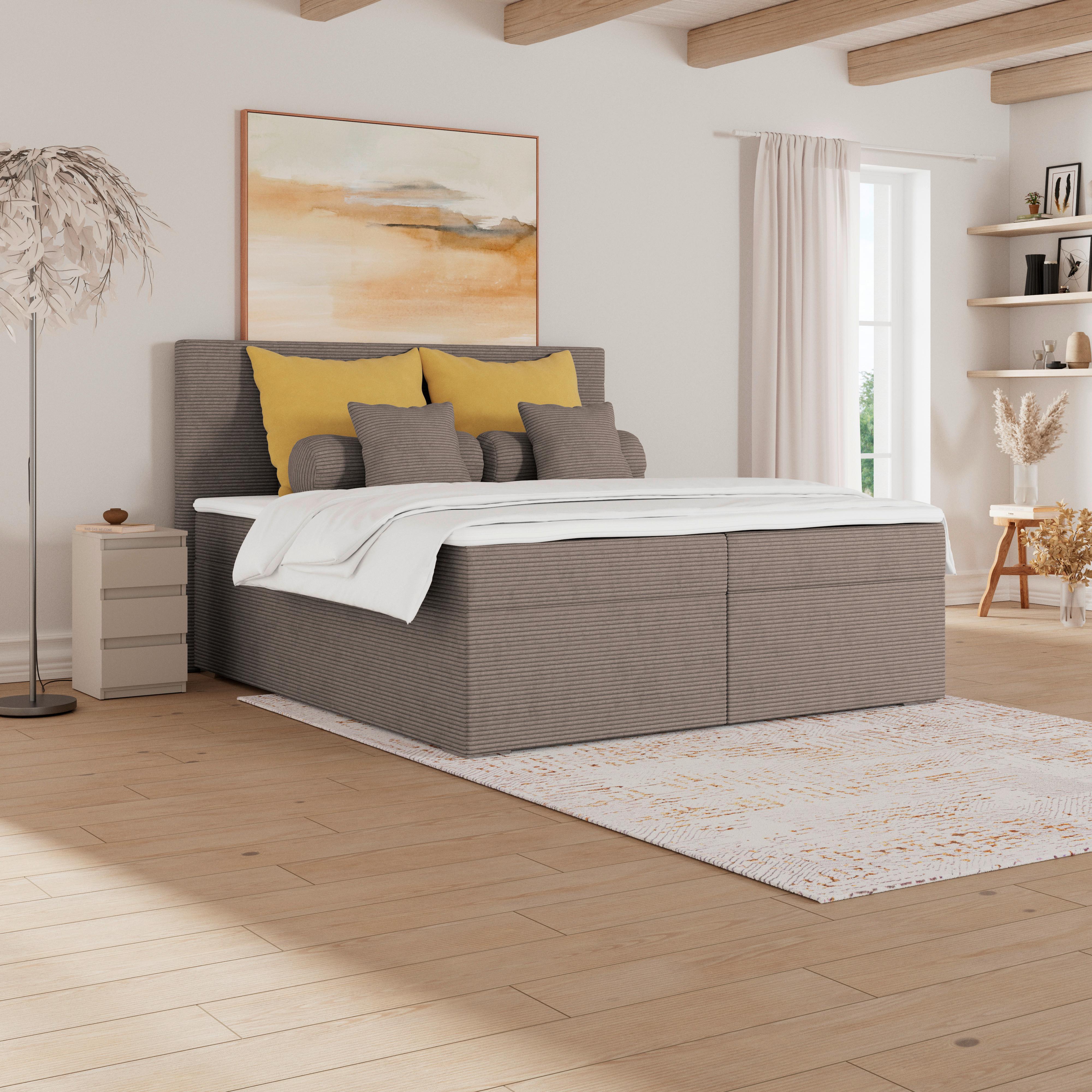Čalúnená posteľ ADRIA 180x200 cm, hnědá - barvy chromu/hnědá, Konvenční, dřevo/textil (180/200cm)