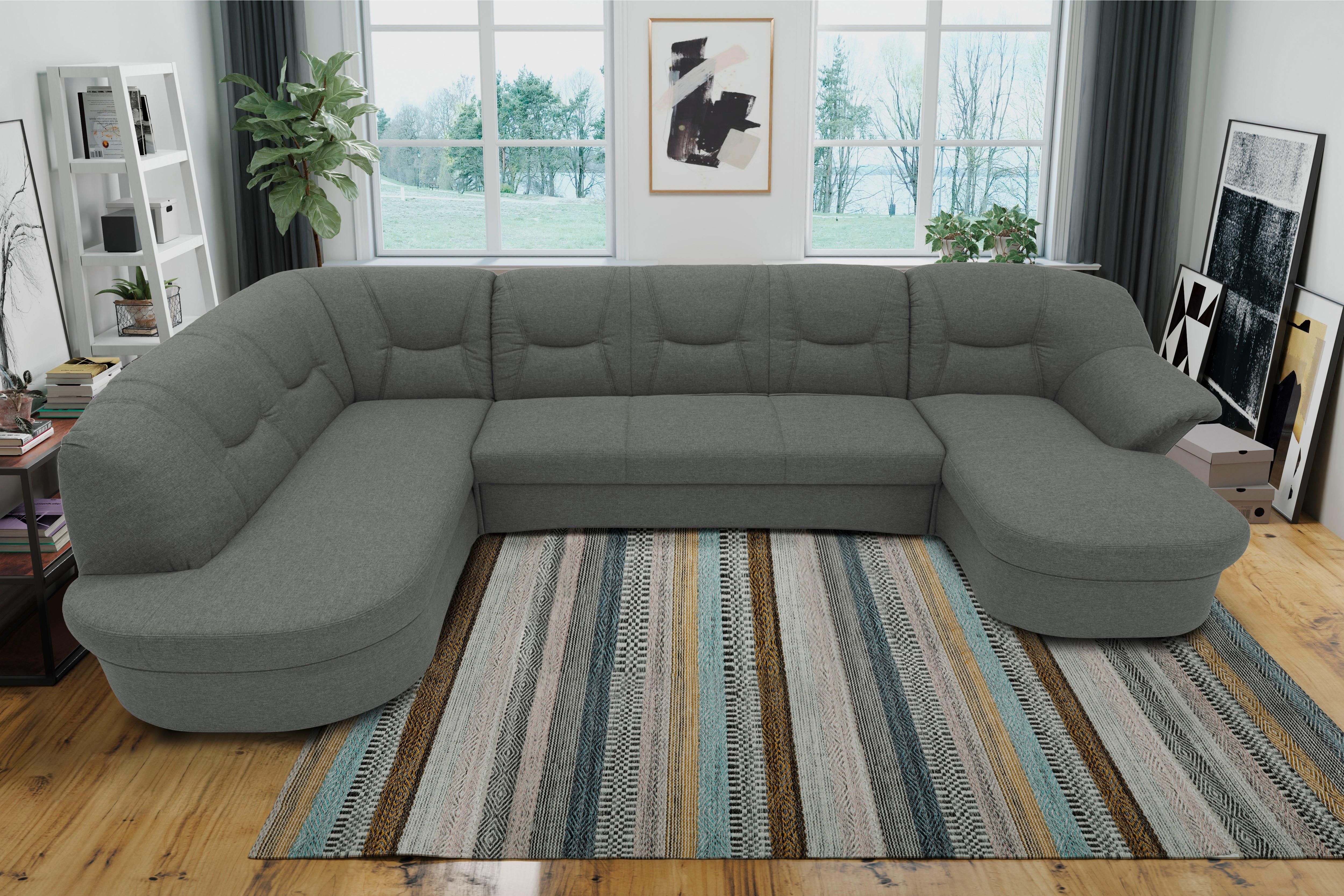 Wohnlandschaft Sarafina Grau - Schwarz/Grau, KONVENTIONELL, Textil (180/295/146cm) - MID.YOU