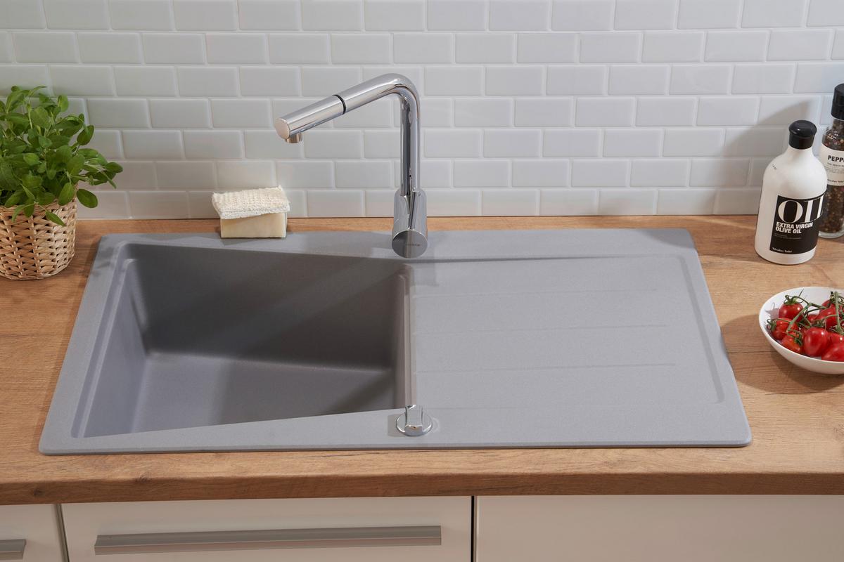 Spüle Respekta Stein Bxt: 86x50 cm - Grau, Trend, Stein (86/20/50cm) - Respekta