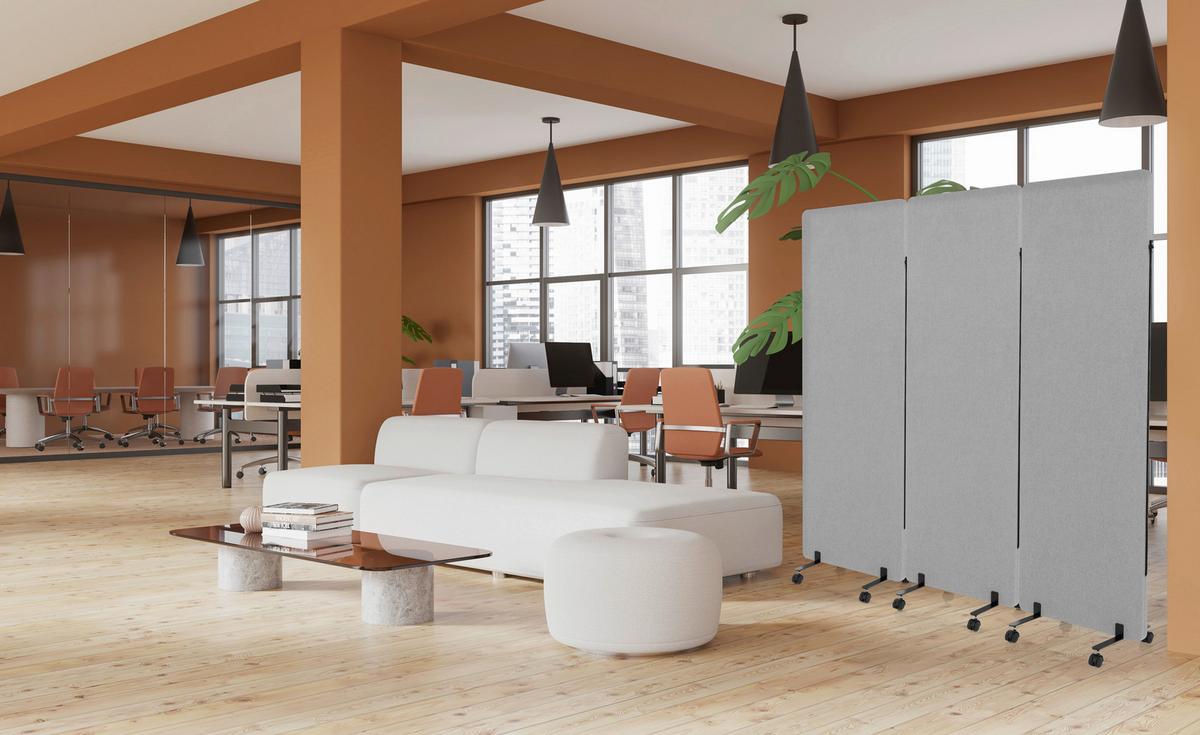 Trennwand Flexmiut - Hellgrau, Basics, Kunststoff/Textil (60/177/3cm) - MID.YOU