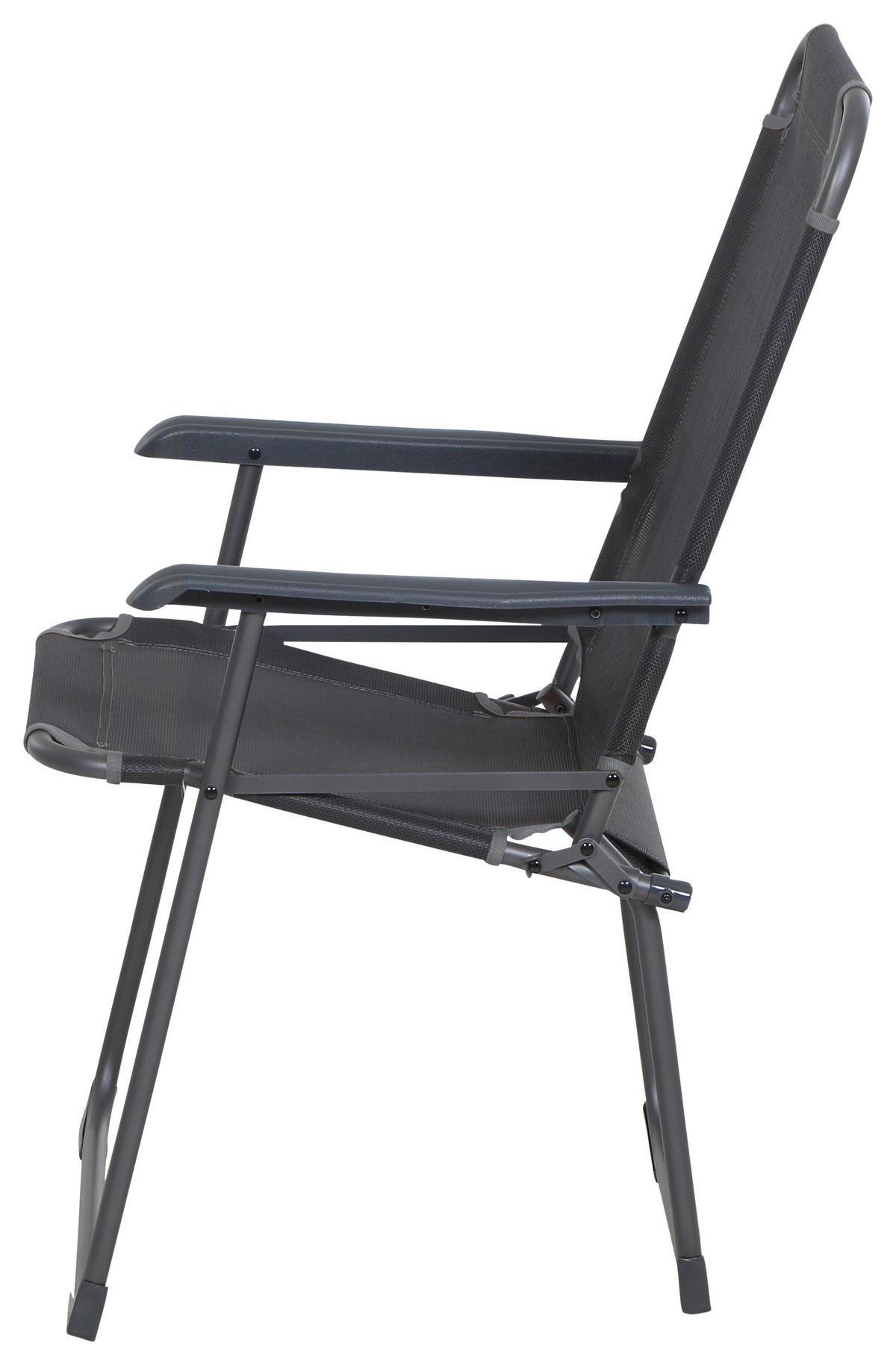 Campingstuhl Klappbar Mit Armlehnen Comfort - Anthrazit, KONVENTIONELL, Textil/Metall (58/95/70cm) - Siena Garden