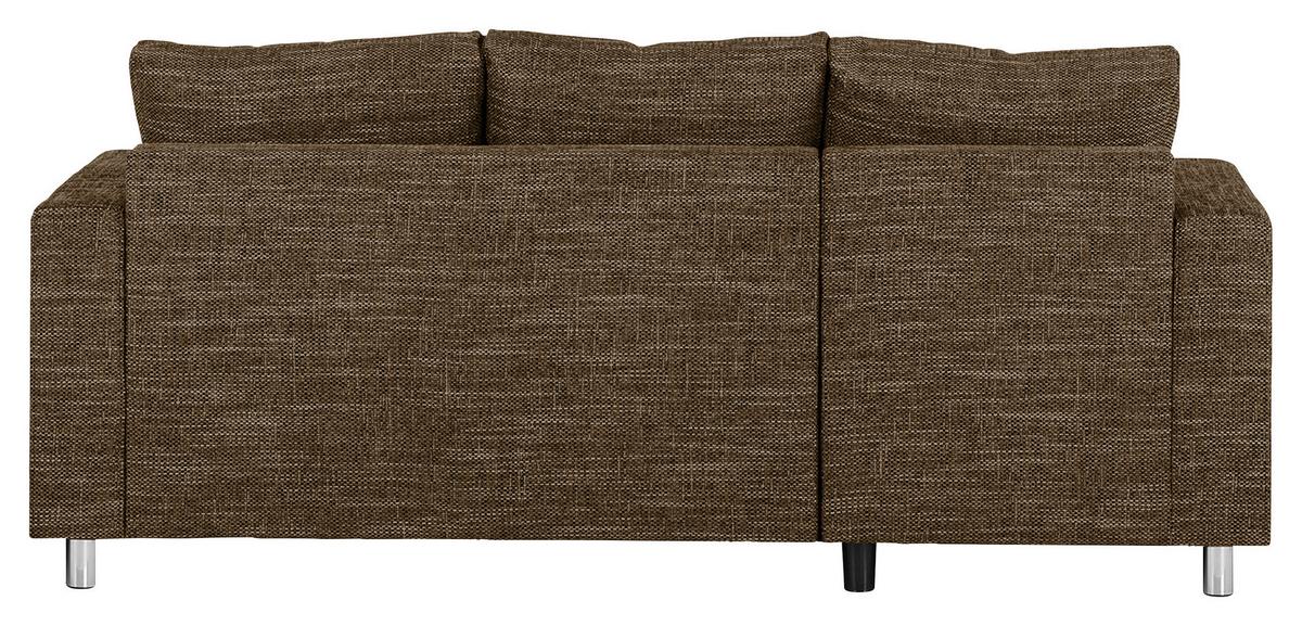 Ecksofa Grenwood Braun S: 144x200 Cm - Chromfarben/Braun, Design, Textil (144/200cm) - MID.YOU