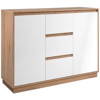 Kommode Phoenix Artisan Eiche/Weiß, B: 117 cm - Eiche Artisan, Trend, Holzwerkstoff (117/88/40cm)