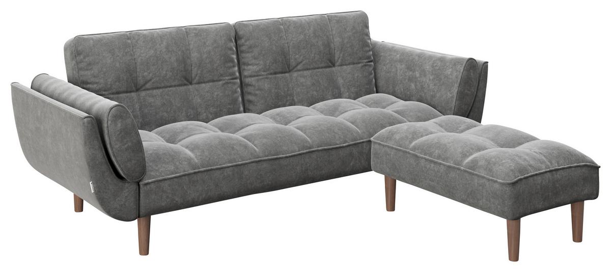 2-Sitzer-Sofa mit Schlaffunkt. Scarlett Anthrazit Samt - Anthrazit, KONVENTIONELL, Textil (215/81,5/84,5cm) - Playboy