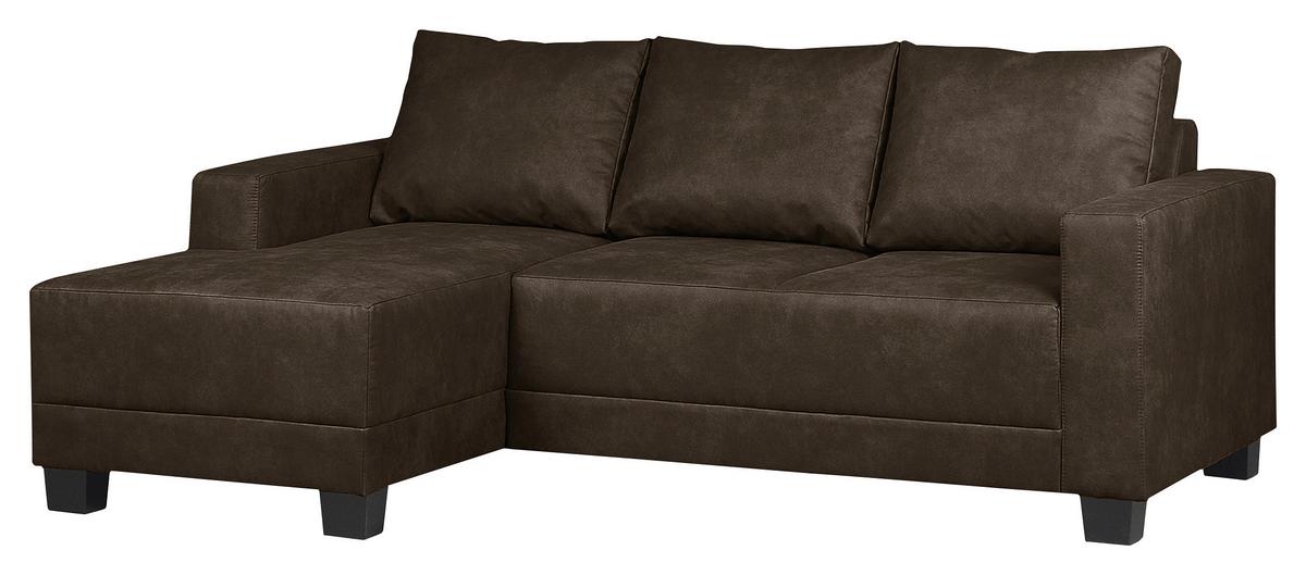 Ecksofa Grenwood Dunkelbraun S: 144x200 Cm - Dunkelbraun/Braun, Design, Textil (144/200cm) - MID.YOU