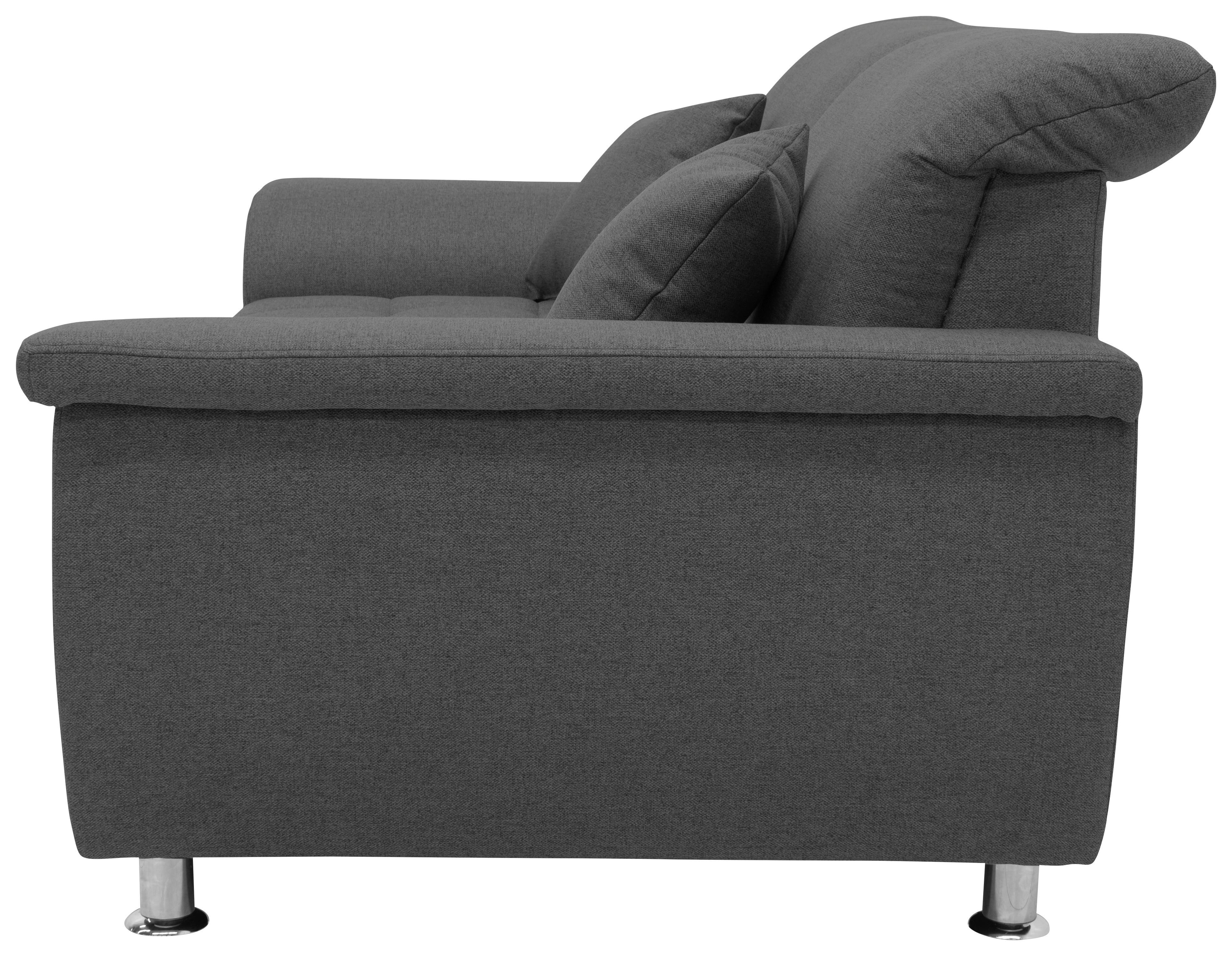 2-sitzer-sofa Franzi Armlehnen Grau - Chromfarben/Grau, KONVENTIONELL, Textil (190/81/97cm) - MID.YOU