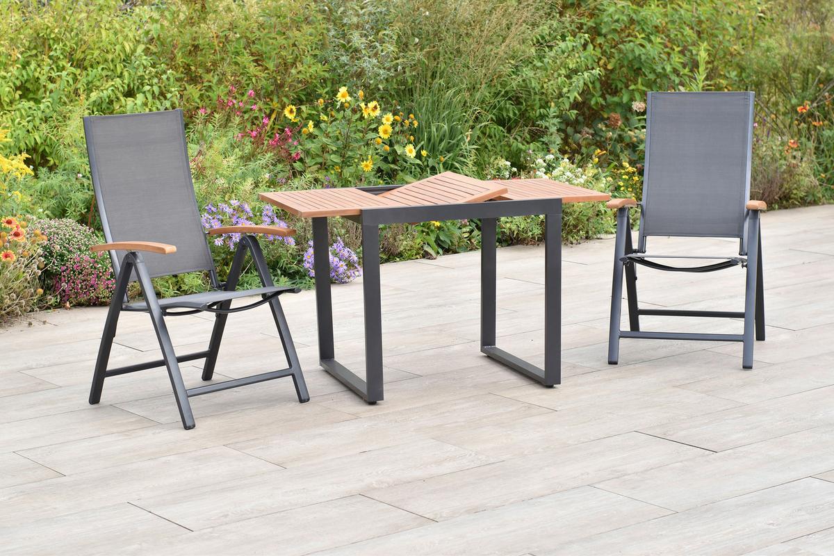Gartenset Toblino - Graphitfarben/Grau, MODERN, Holz/Textil - Gardenson