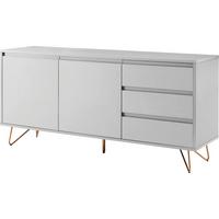 Široká komoda, bílá - bílá/barvy mosazi, Design, kov/kompozitní dřevo (150/70/40cm) - Livetastic