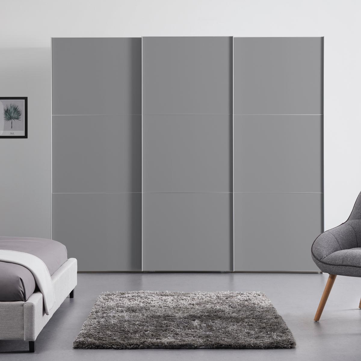 Schwebetürenschrank 249cm Includo, Grau - Grau, MODERN (249/222/68cm) - MID.YOU
