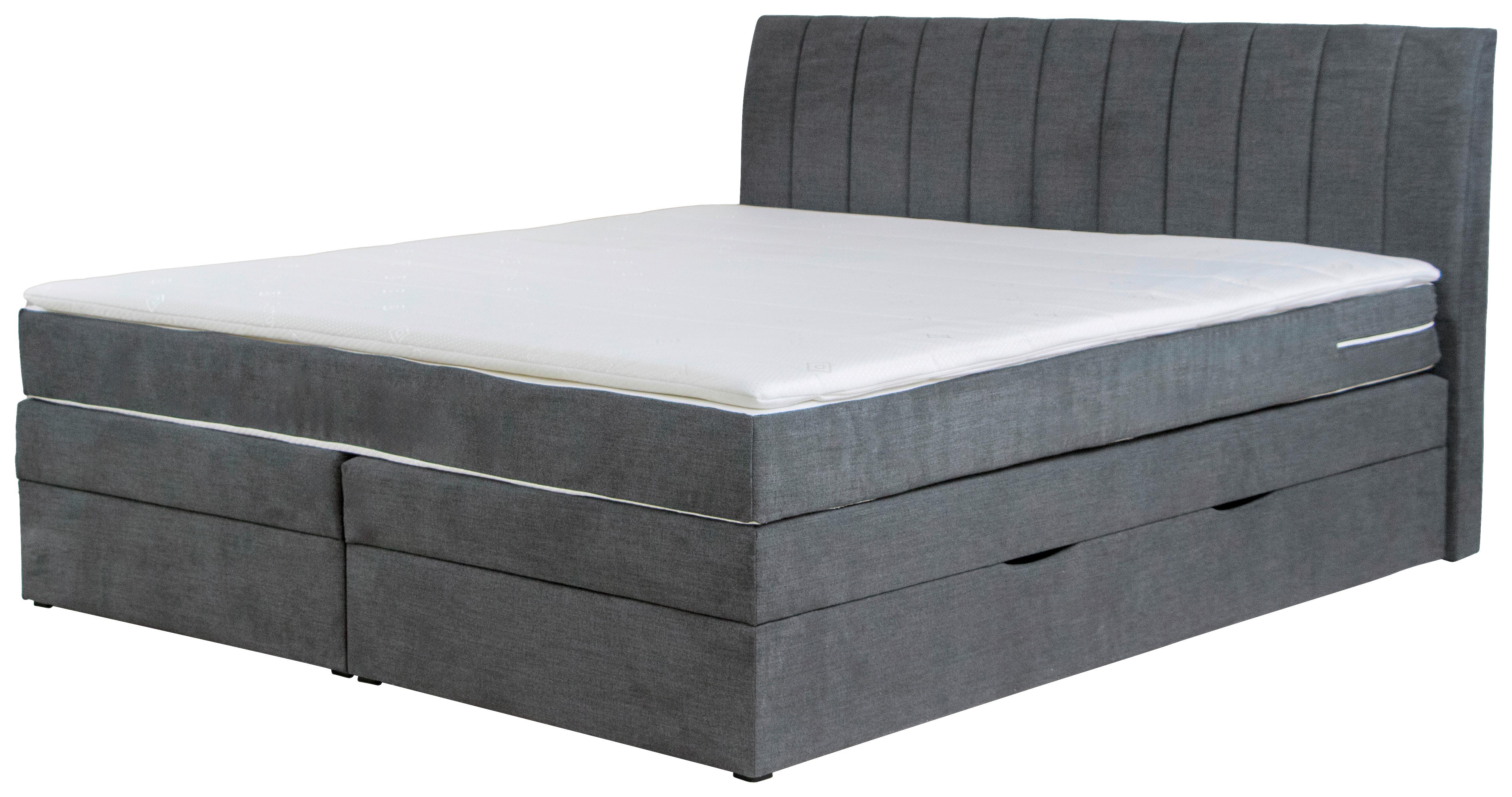 Boxspringbett Shark Grau Lxf: Ca. 180x200 Cm - Schwarz/Grau, Holzwerkstoff/Textil (180/200cm) - MID.YOU
