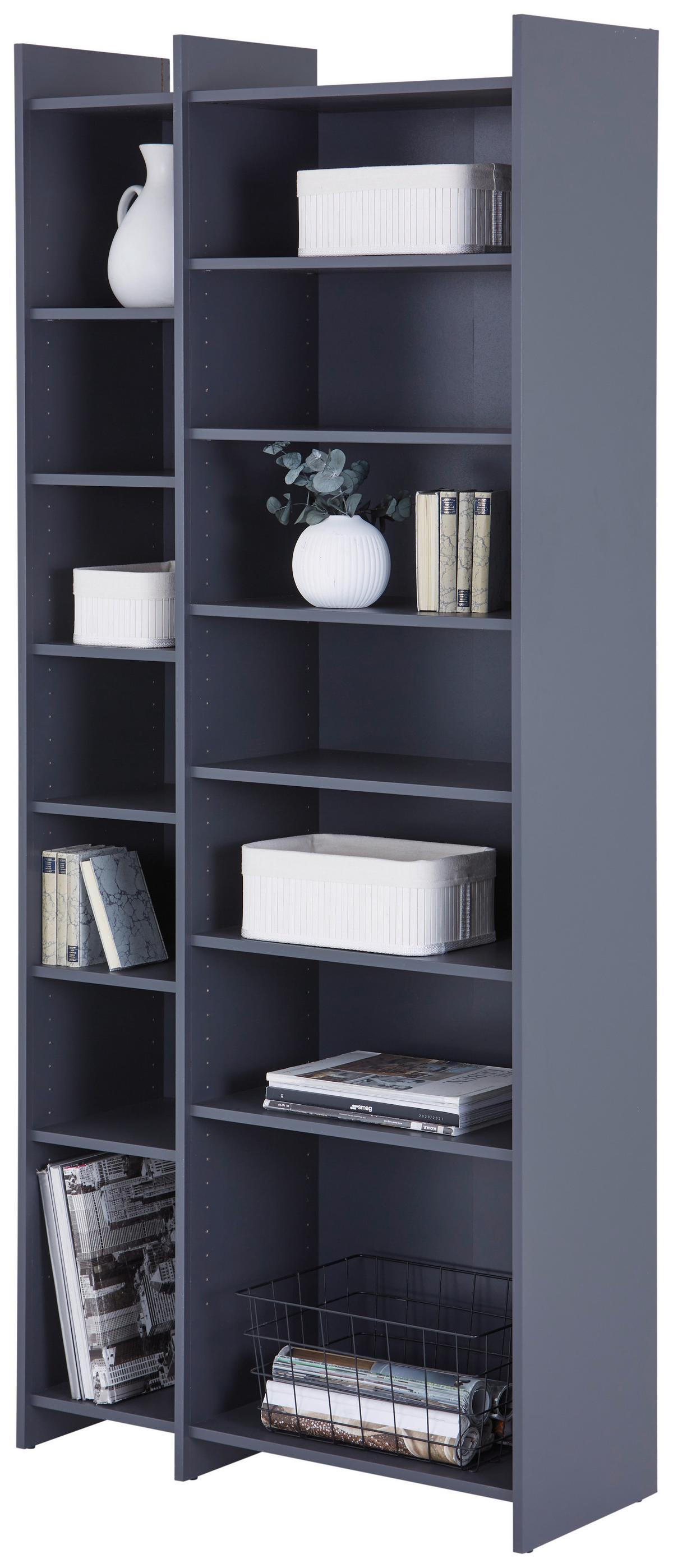 Regal Lenny Pr 23083-Reg/191/80 - Anthrazit/Schwarz, MODERN, Holzwerkstoff (80/191/31,8cm)