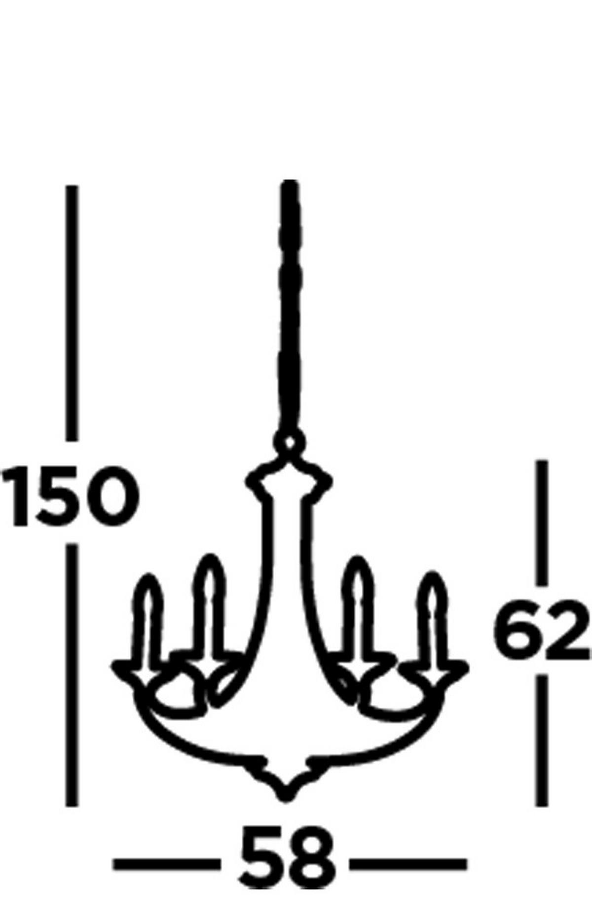 Hängeleuchte Belfry 5lt 1845-5bz - Braun/Bronzefarben, Trend, Metall (58/58/62cm)