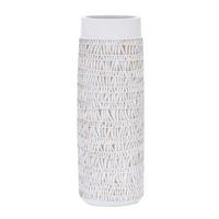 Vase Polyresin Nairobi Oval Weiß B: 19 Cm - Weiß, Basics, Kunststoff (19/50/12cm)