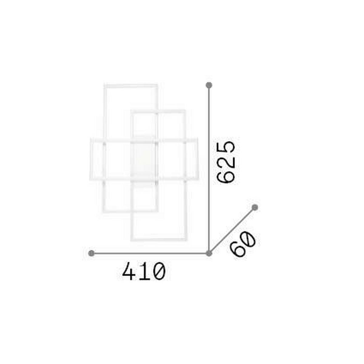 LED-Deckenleuchte Bianco Weiß B: 41 cm - Weiß, Design, Kunststoff/Metall (62,5/41/6cm) - Ideal Lux