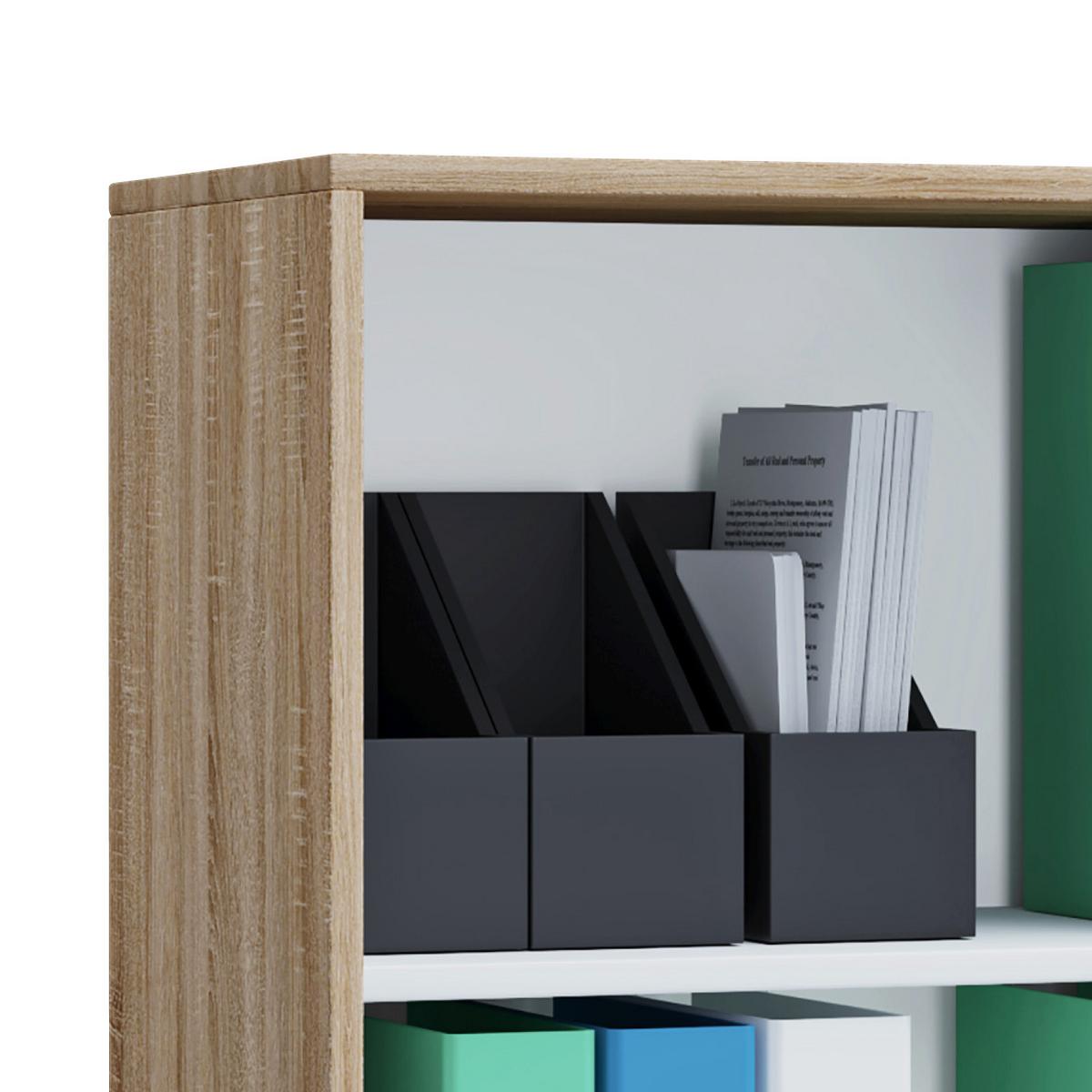 Aktenregal Lona L Eiche Dekor B 70 cm - Eichefarben/Schwarz, Basics, Holzwerkstoff (70/74/37cm) - MID.YOU