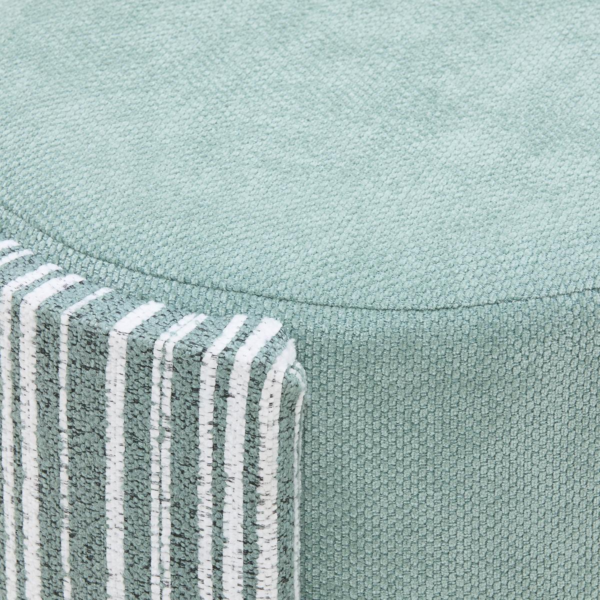 Taburet ROMY, zeleno-bílá žinylka - bílá/zelená, Lifestyle, kompozitní dřevo/textil (40/39cm) - Mömax