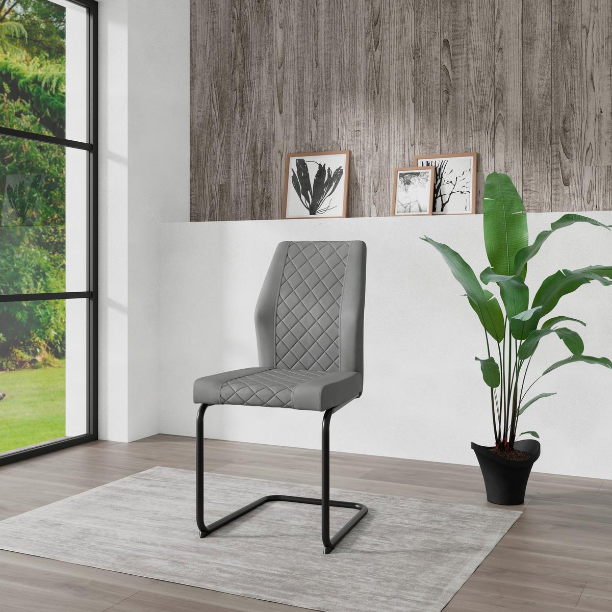 Szék Nina Giga-S - fekete/szürke, Modern, textil/fém (49/91/66cm)