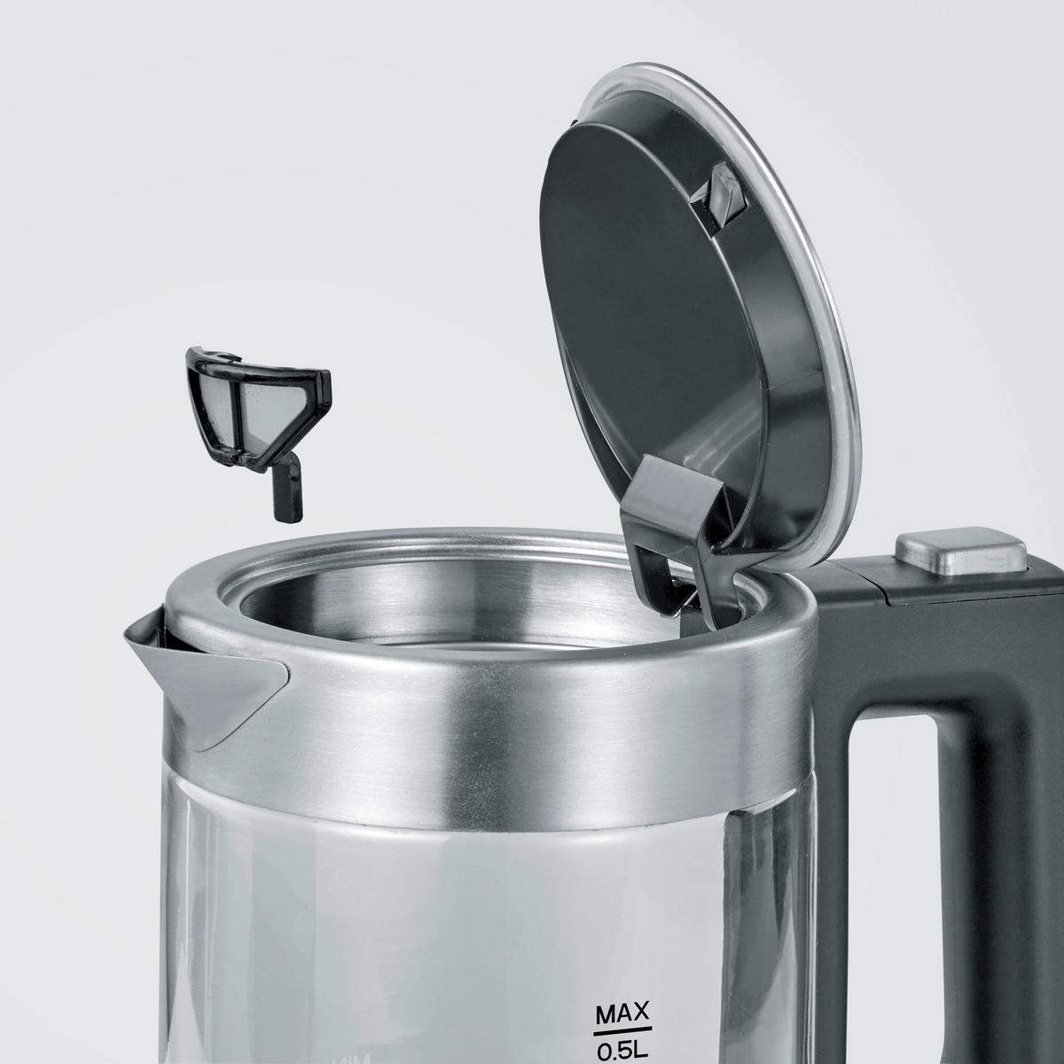 Wasserkocher, 1100W Wk 3472 - Edelstahlfarben/Transparent, Basics, Glas (17,5/19,3/10,5cm) - Silva Schneider