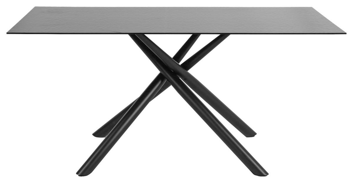 Jedálenský stôl čierne BUBBLE sklo 150 - čierna, Lifestyle, kov/sklo (150/76/90cm) - Mömax