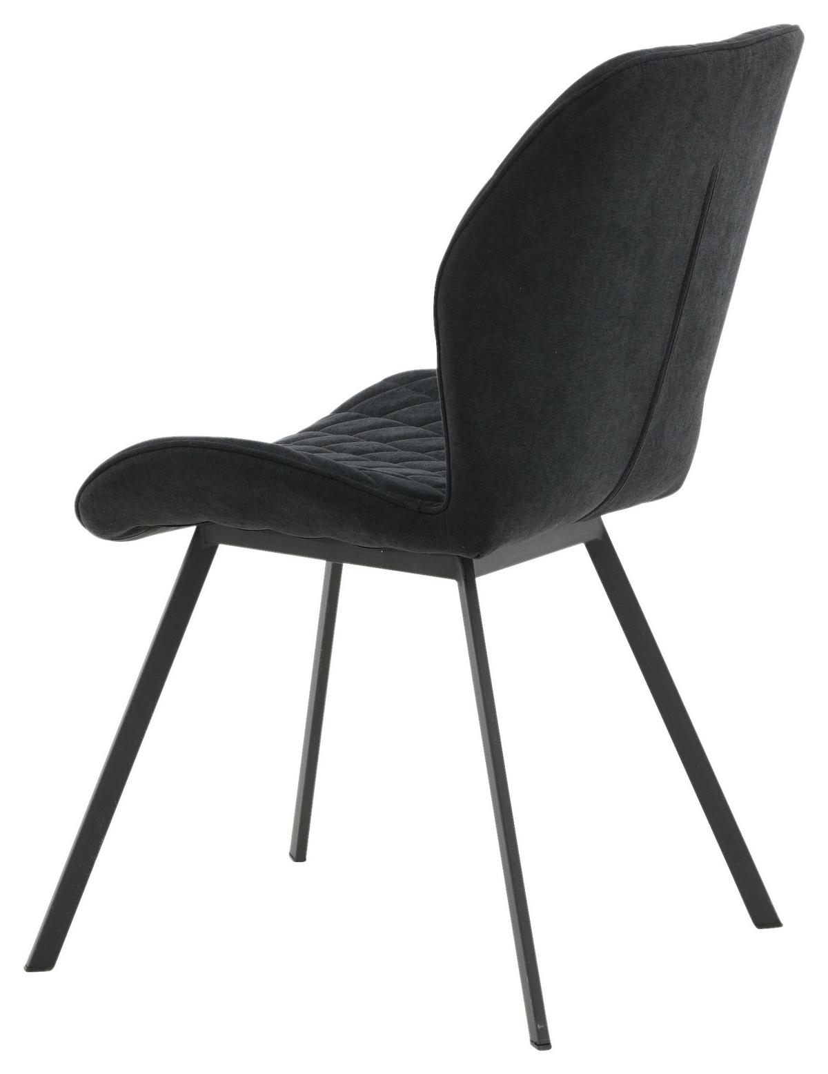 Stuhl-Set Gemma - Schwarz, Design, Textil/Metall (50/90/63cm) - Livetastic