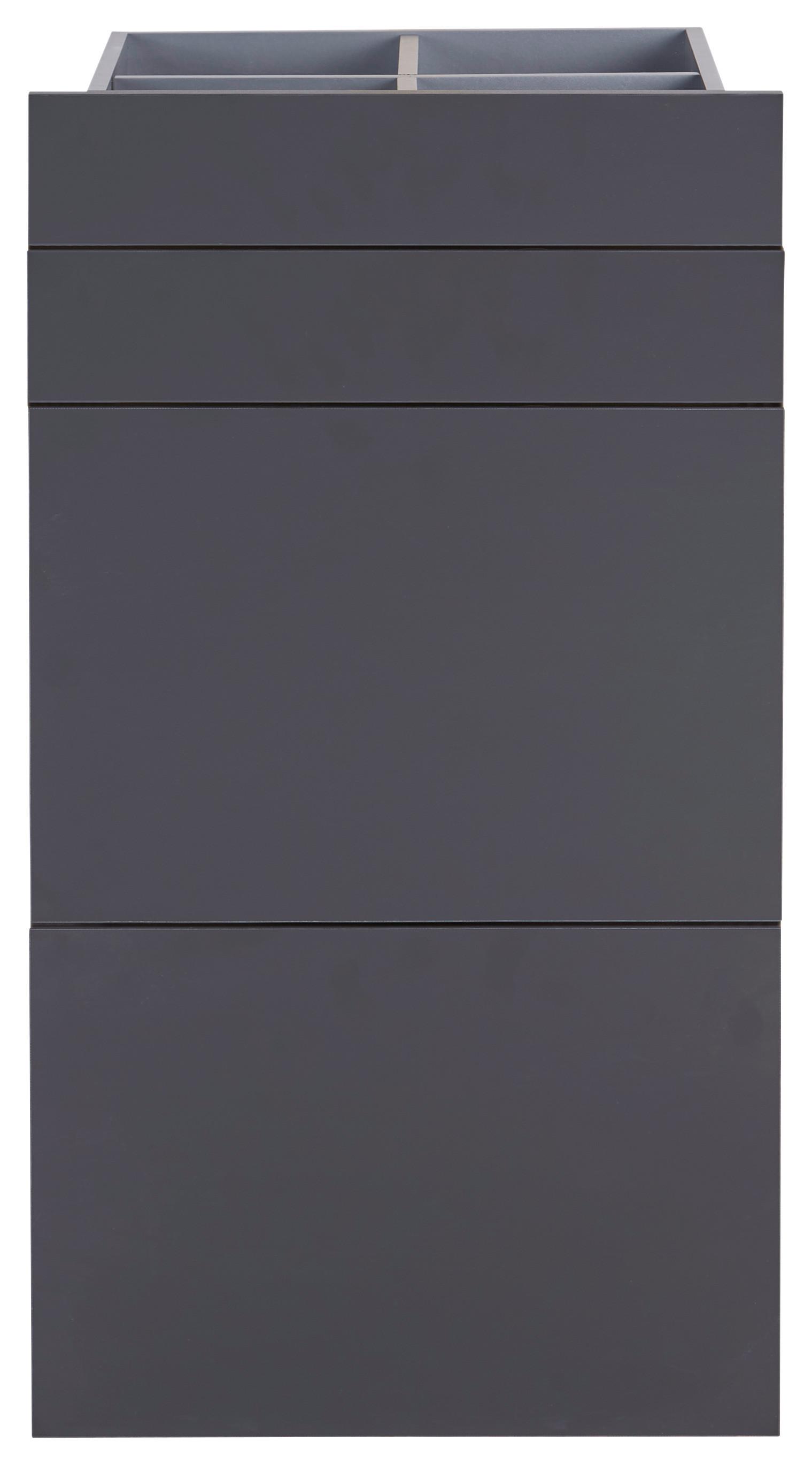 Schubladeneinsatz Unit Anthrazit B: 45,3 cm 4 Fächer - Anthrazit, MODERN, Holzwerkstoff (45,3/83/47cm) - Ondega