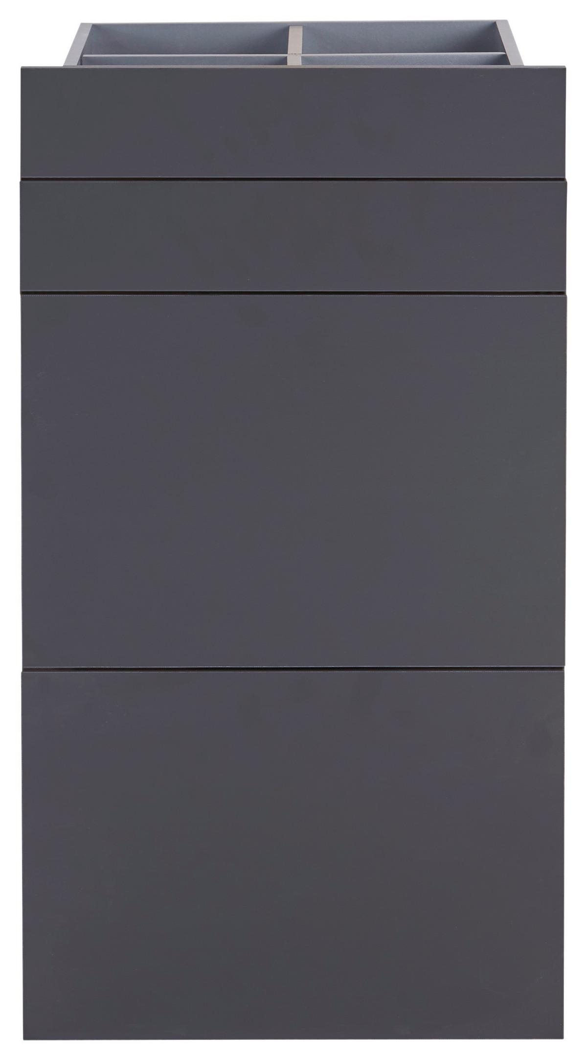 Schubladeneinsatz Unit Anthrazit B: 45,3 cm 4 Fächer - Anthrazit, MODERN, Holzwerkstoff (45,3/83/47cm) - Ondega
