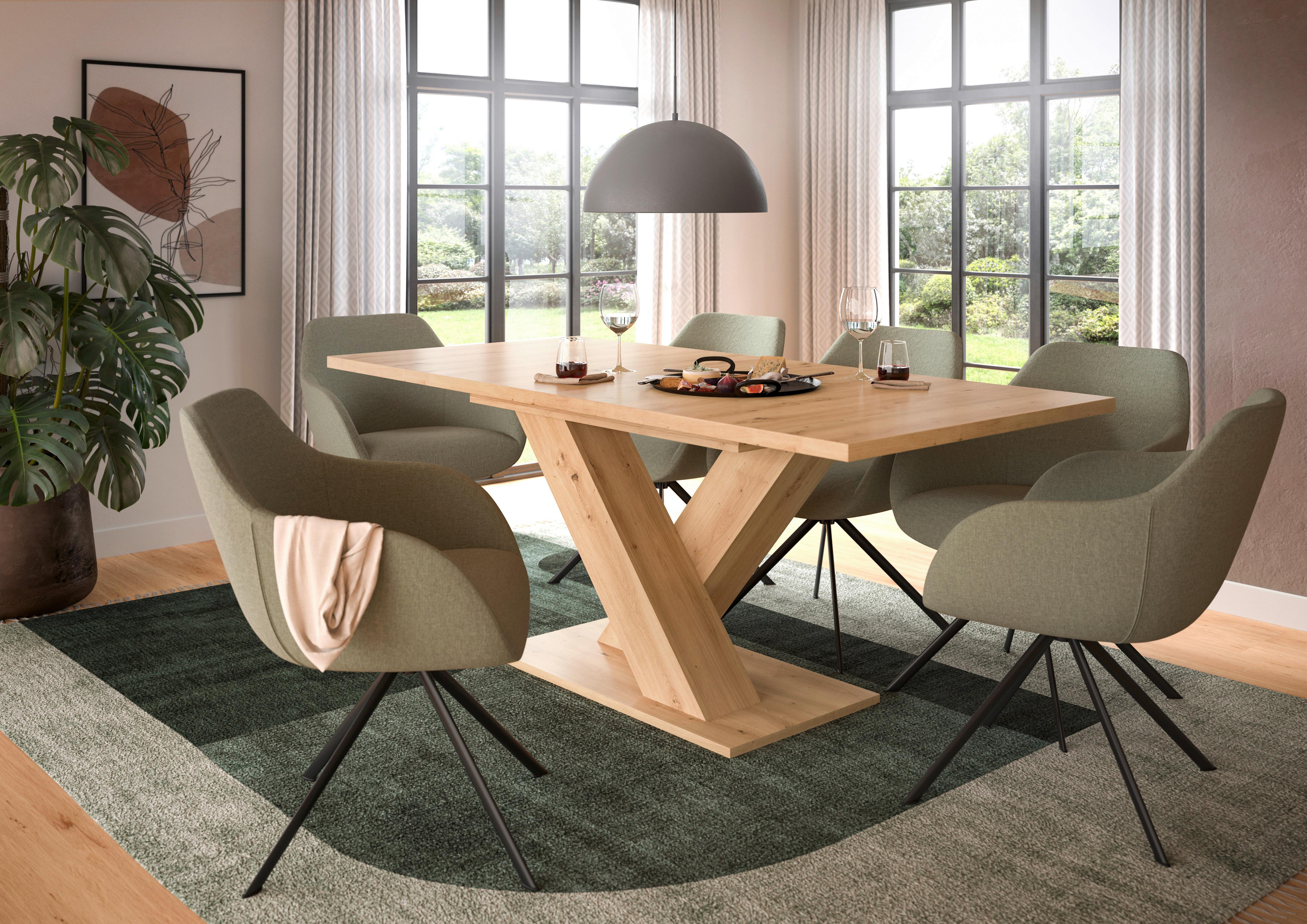 Ausziehtisch Marlon B:150-190 cm, Melamin Dekor Artisan - Eiche Artisan, KONVENTIONELL, Holzwerkstoff (150-190/76/90cm)