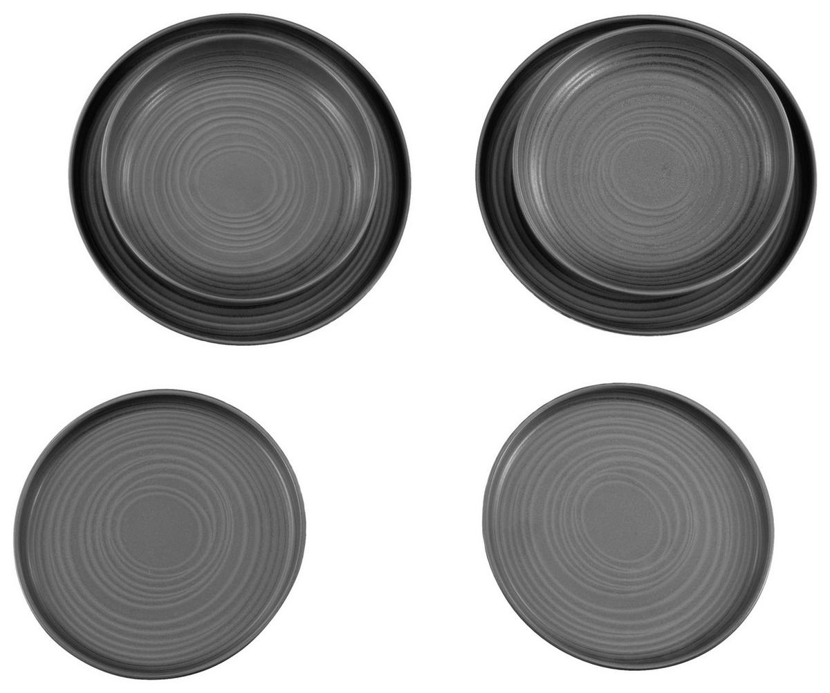 Jedálenský servis 12- dielny - čierna, Modern, keramika (43/40/37,5cm) - Creatable