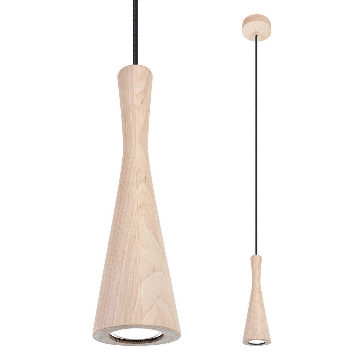 HÄNGELEUCHTE 8510151 VEGAS - Erlefarben/Schwarz, Natur, Holz (10/90-140cm)