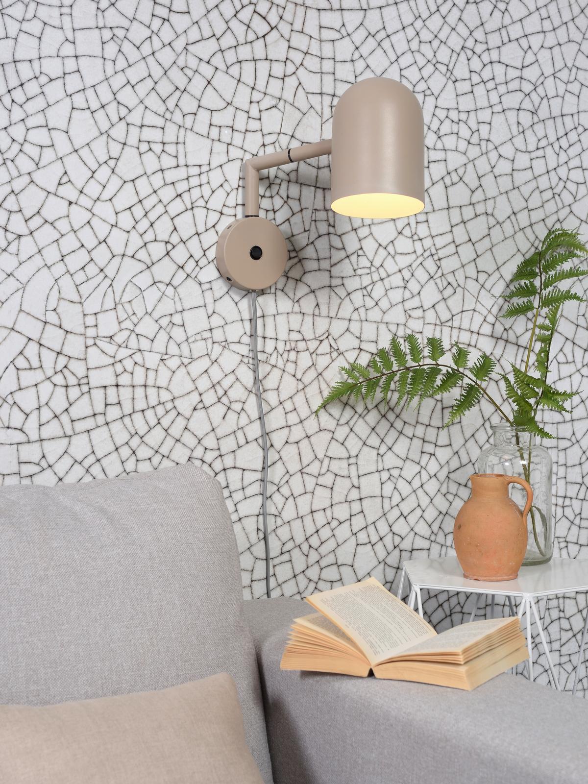Wandleuchte Marseille 1-Flammig Sandfarben - Sandfarben, Design, Metall (33/15/33cm) - It's about Romi