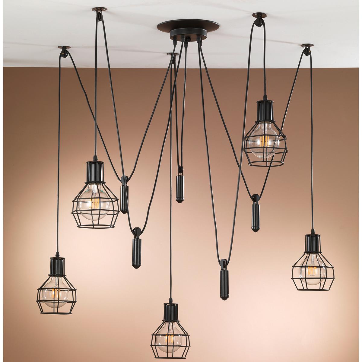 Hängeleuchte 4859/Pl5 - Schwarz, LIFESTYLE, Metall (90/90cm)