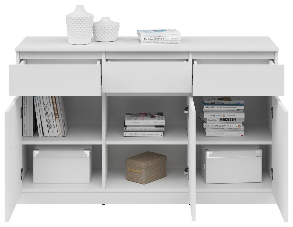 Komód Saturn 135/81 Cm - fehér, Konventionell, faalapú anyag (135/81/42cm)