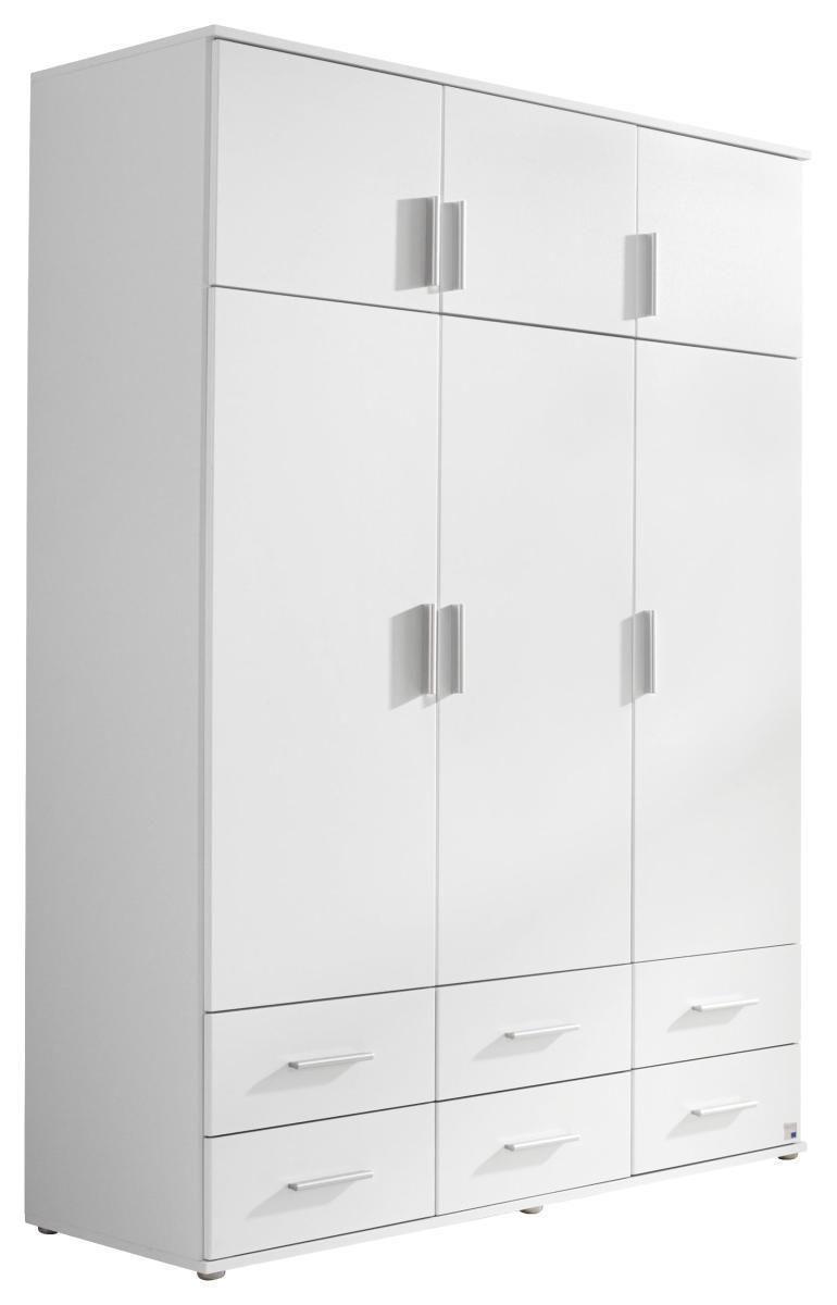 Drehtürenschrank Mit Schubladen 136cm Kemi, Alpinweiß Dekor - Weiß, MODERN, Holzwerkstoff (136/194/53cm) - Rauch Möbel