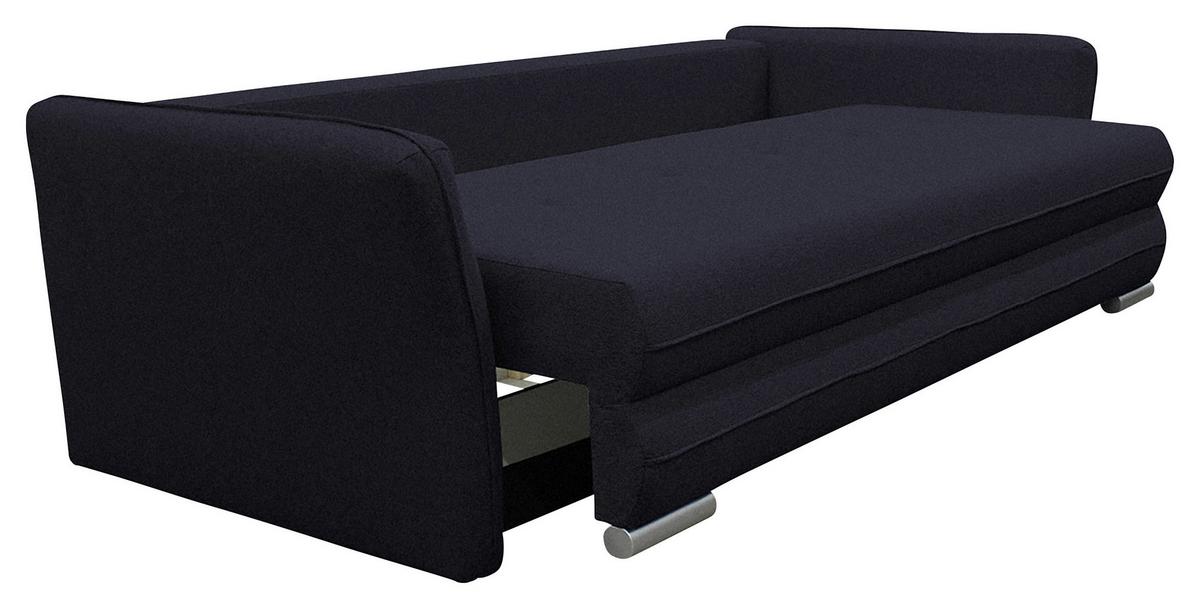2-sitzer-sofa Mit Schlaffunkt. Modi Und Bettkasten Schwarz - Silberfarben/Schwarz, Design, Textil (235/83/106cm) - MID.YOU